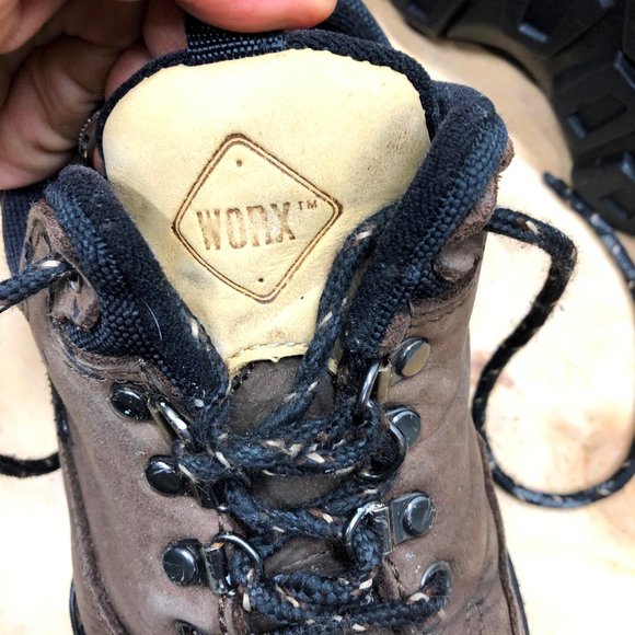 Men\'s Worx Boots Brown Leather Steel toe Size 8 main image 9